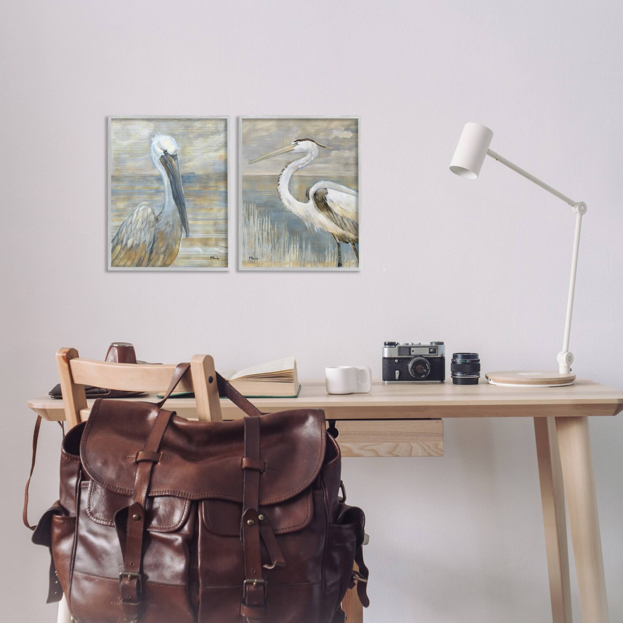 Stupell Industries Sea Birds Abstract Beach Framed Giclee Art